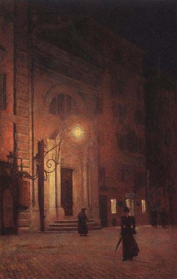 Aleksander Gierymski Street at night